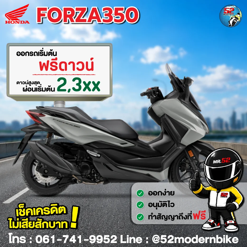 honda forza 350 52-โมเดิร์นไบค์ ตารางผ่อน โปรโมชั่น สิงหาคม 69