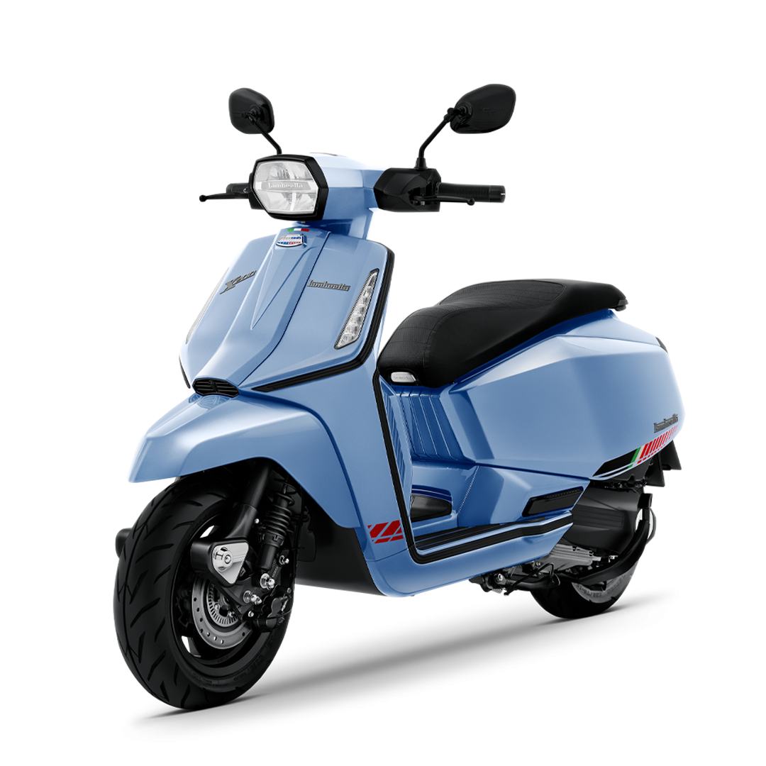 รถมอเตอร์ไซค์ แลมเบรตต้า Lambretta V200 GP 2023 สีฟ้า ผ่อนถูก ดอกเบี้ยต่ำ โดย 52 โมเดิร์นไบค์