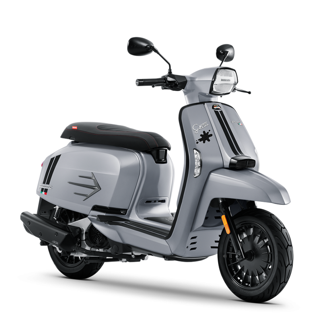รถมอเตอร์ไซค์ แลมเบรตต้า Lambretta V200 GP 2023 สีเทา ผ่อนถูก ดอกเบี้ยต่ำ โดย 52 โมเดิร์นไบค์รถมอเตอร์ไซค์ แลมเบรตต้า Lambretta V200 GP 2023 สีเทา ผ่อนถูก ดอกเบี้ยต่ำ โดย 52 โมเดิร์นไบค์